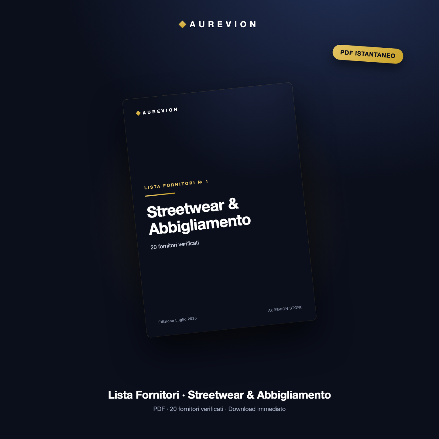Lista Fornitori Streetwear & Abbigliamento — PDF Aurevion